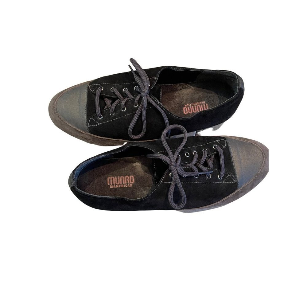 Munro Black Suede and Leather Sneaker Shoe Sz 9.5